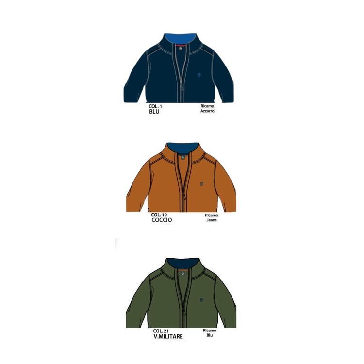 FELPA FULLZIP OVER UOMO COTONE COVERI OFE3379 3XL - 6XL  Coveri Moving